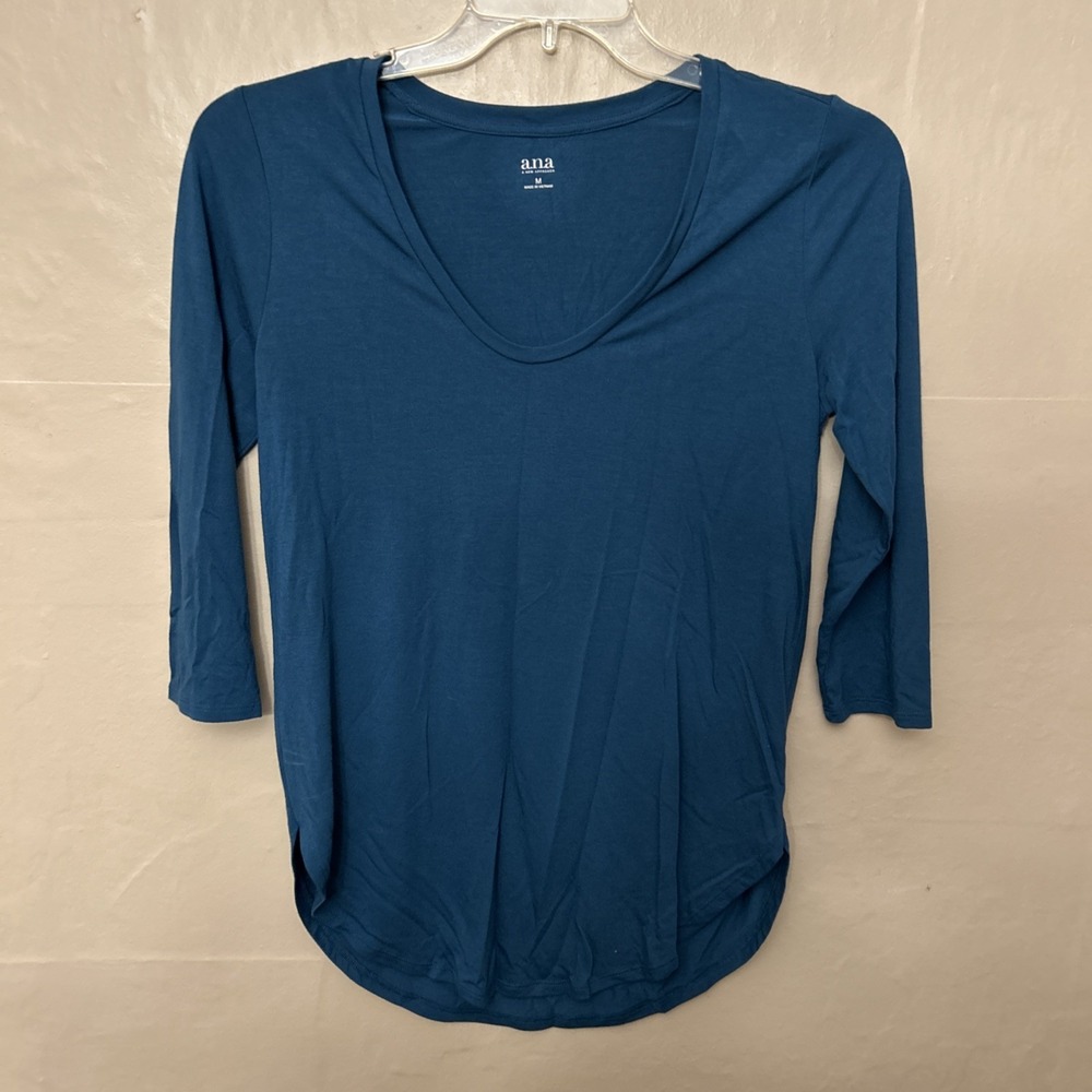 ANA Medium Teal Green Fall‎ Elbow Sleeve Knit Top